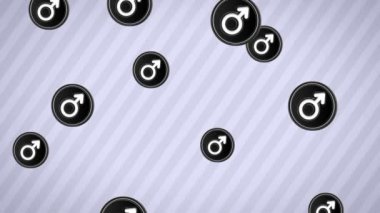 Düşen erkek simgeler. Döngü. Alfa kanalı.