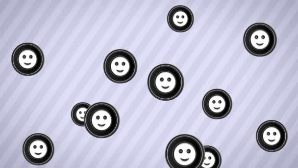 Icônes de sourire tombant. Boucle. Canal alpha .