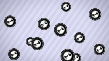 Düşen disk simgeler. Döngü. Alfa kanalı.