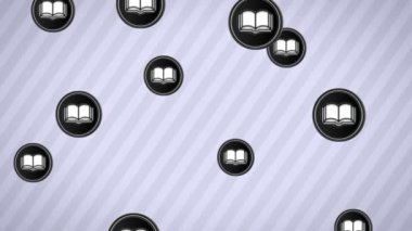 Düşen kitap simgeleri. Döngü. Alfa kanalı.