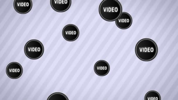 Falling Video Icons Looping Alpha Channel — Stock Video