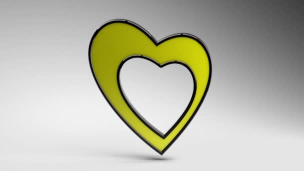 Kalp Döngü Alfa Kanalı Yakın Çekim Görünümü — Stok video