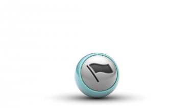 Bayrak. Döngü. Alfa kanalı. Yakın çekim görünümü