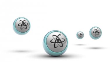 Atom. Döngü. Alfa kanalı. Yakın çekim görünümü