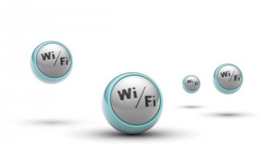 Wi-Fi. Döngü. Alfa kanalı. Yakın çekim görünümü