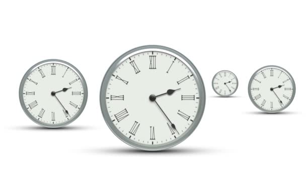 Relojes Superficie Blanca Revisando Vista Primer Plano — Vídeos de Stock