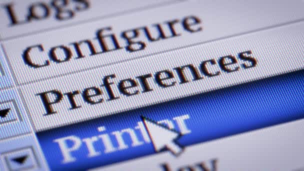 Preferences Own Design Program Menu — Stock Video