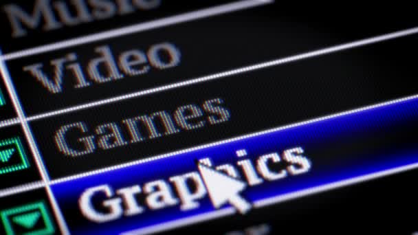 Games Own Design Program Menu — Stock Video
