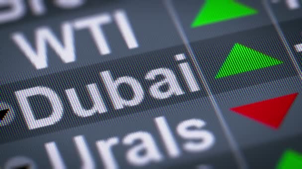 Dubai Rohöl Aufwärts Schleife — Stockvideo