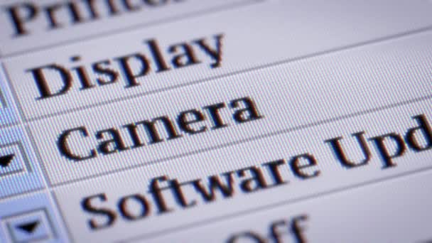 Câmera Enrolar Meu Próprio Design Menu Programa — Vídeo de Stock
