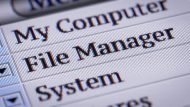 File Manager Loop Mio Design Del Menu Del Programma — Video Stock