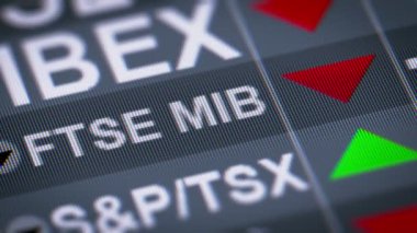 Borsa Italiana, İtalyan Ulusal Menkul Kıymetler Borsası kıyaslama borsa endeksi. Aşağı. Döngü.