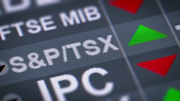 Indice Tsx Composite Index Indice Dei Prezzi Azionari Delle Più — Video Stock