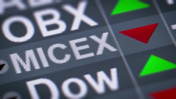 加权价格指数 追踪俄罗斯莫斯科 Micex 的十个流动性最强的俄罗斯股票 — 图库视频影像