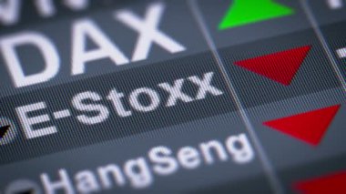 Hisse senedi endeksi avro bölgesi stoklarının Stoxx tarafından tasarlanmış. Aşağı. Döngü.