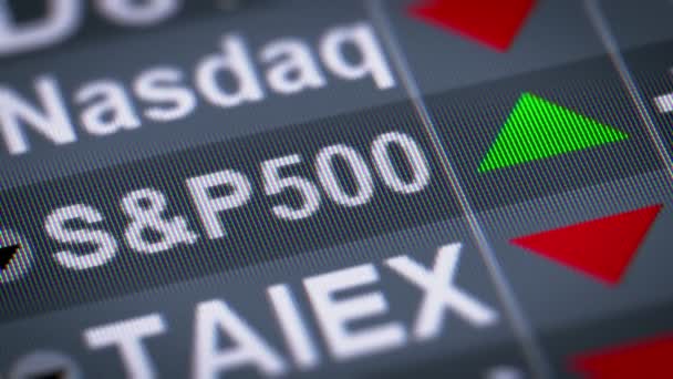 Standard Poor 500 Egy Amerikai Tőzsdeindex Alapján Piaci Részvétel Rendelésére — Stock videók