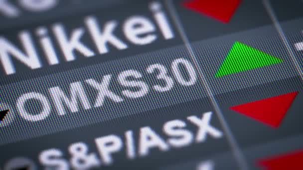 斯德哥尔摩证券交易所的股票市场指数 — 图库视频影像
