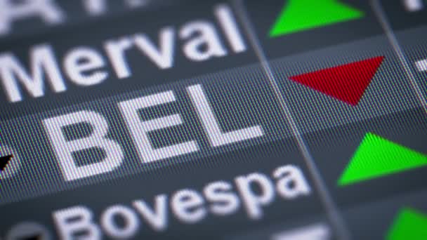 Indice Riferimento Del Mercato Azionario Euronext Bruxelles Giù Looping — Video Stock