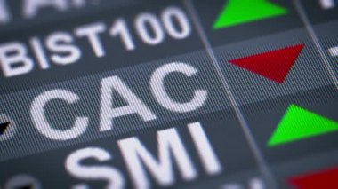 Kıyaslama Fransız borsa endeksi. Aşağı. Döngü.