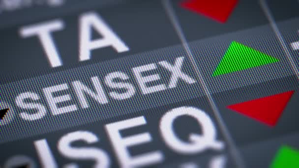 Bse Sensex Een Free Float Markt Gewogen Aandelenindex Van Gevestigde — Stockvideo