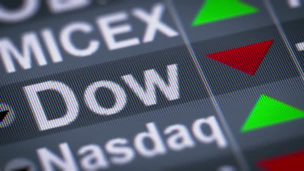 Die Dow Jones Industriellen Durchschnitt Nach Unten Schleife — Stockvideo