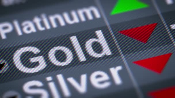 Index Gold Screen Inglés Abajo Bucle — Vídeos de Stock