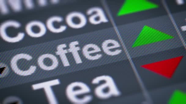 Index För Kaffe Upp Looping — Stockvideo