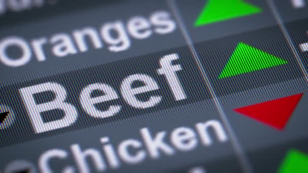 Index Beef Screen Looping — Stock Video