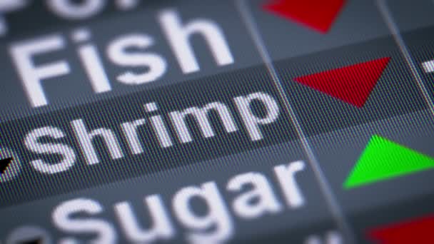 Index Shrimp Screen Looping — Stock Video