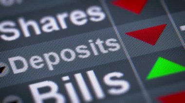 Mevduat dizin. Aşağı. Döngü.