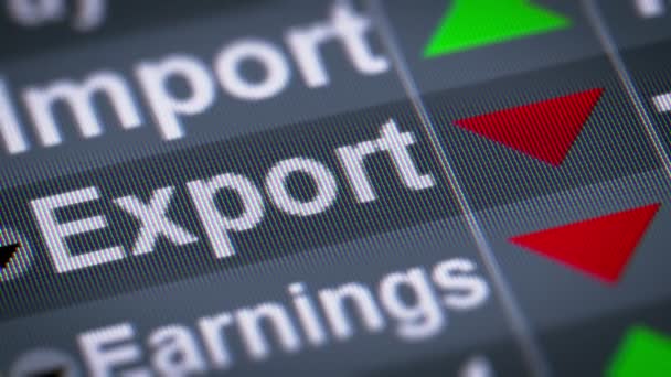 Exportindex Nach Unten Schleife — Stockvideo