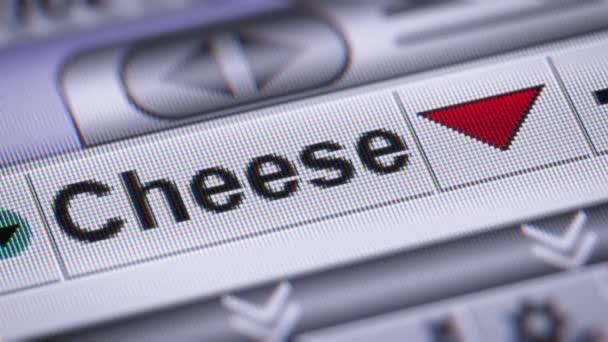 在屏幕上的奶酪索引 — 图库视频影像