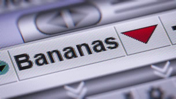 Índice Bananas Tela Para Baixo Corda Aço — Vídeo de Stock