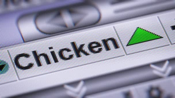 Index Chicken Screen Looping — Stock Video
