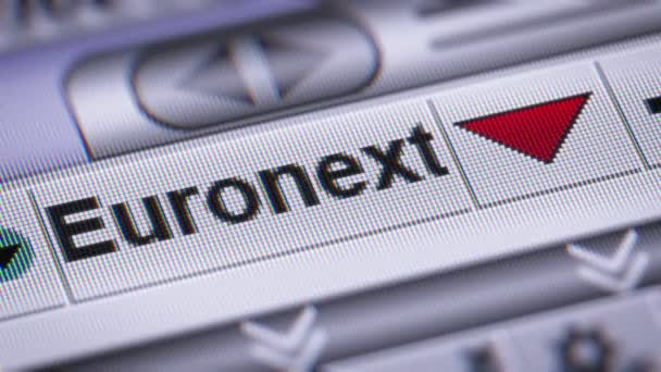 Euronext Європейська Фондова Біржа Сидить Амстердам Брюссель Лондон Лісабон Париж — стокове відео