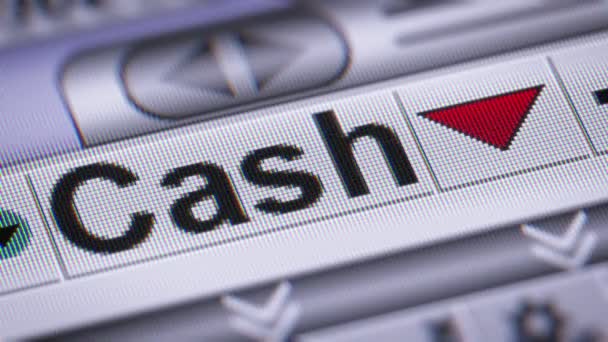 Index Van Cash Het Scherm Neer Looping — Stockvideo