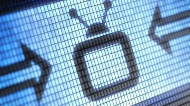 TV kutsal kişilerin resmi üstünde belgili tanımlık perde. 4k çözünürlüklü. Kodlayıcı Prores 4444. Harika kalitesi. Döngü.