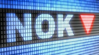 Norveç Kronu üstünde belgili tanımlık perde. 4k çözünürlüklü. Kodlayıcı Prores 4444. Harika kalitesi. Döngü.