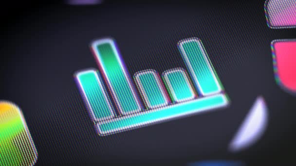 Icona Sullo Schermo Risoluzione Riprese Loop — Video Stock