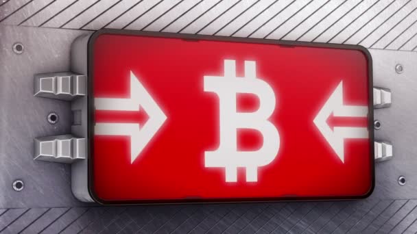 Bitcoin Looping Aufnahmen Haben Eine Auflösung Von Vorbericht 4444 — Stockvideo