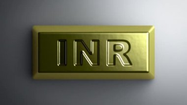 Altın külçeleri Hint Rupisi işareti. 4 k çözünürlüklü görüntüleri döngü var. ProRes 4444.