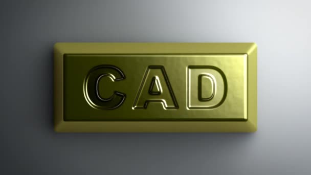 Zeichen Des Kanadischen Dollars Auf Dem Goldbarren Looping Aufnahmen Haben — Stockvideo