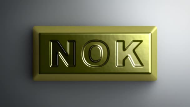 Norvegian Krone Sign Gold Bullion Looping Footage Has Resolution Prores — Stock Video