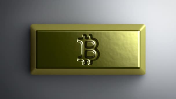 Bitcoin Sign Gold Bullion — Stock Video