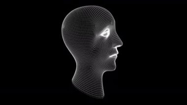 Baş mesh. Simge. Döngü görüntüleri 4k çözünürlük.