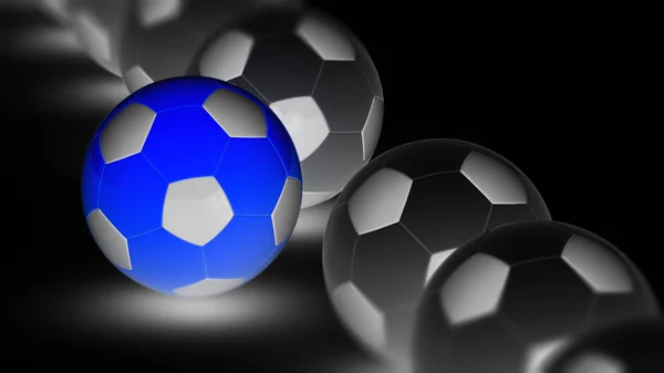 Futbol Topu Siyah Arkaplanda — Stok fotoğraf