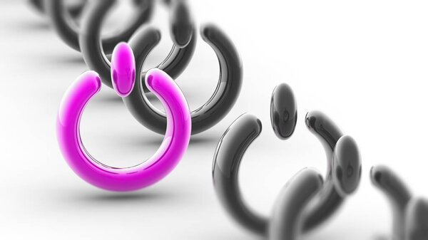 3D illustration on white surface.