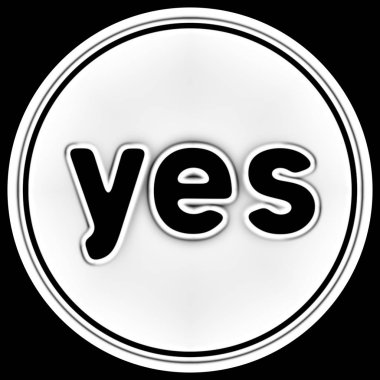 Simge bir daire içinde Evet. İllüstrasyon.