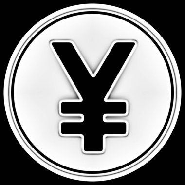 Yen simgesini bir daire içinde. İllüstrasyon.