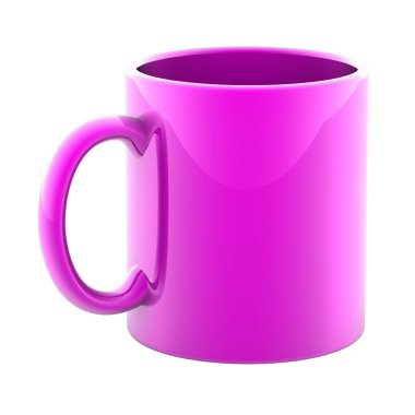 Kupa Beyaz arka planda. 3D çizim.